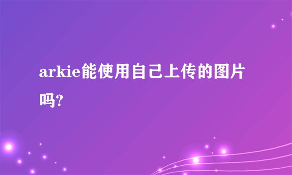 arkie能使用自己上传的图片吗?