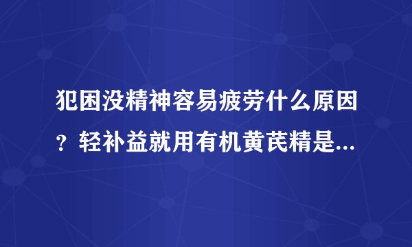 犯困没精神容易疲劳什么原因？轻补益就用有机黄芪精是为什么？