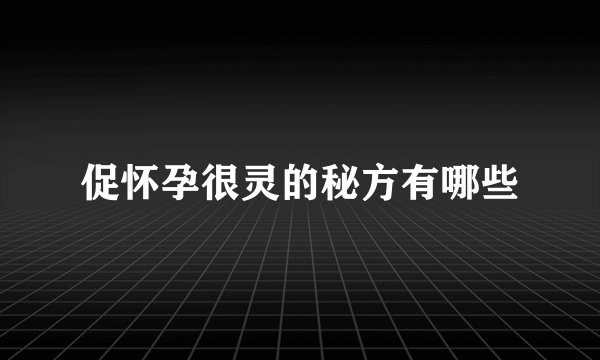 促怀孕很灵的秘方有哪些