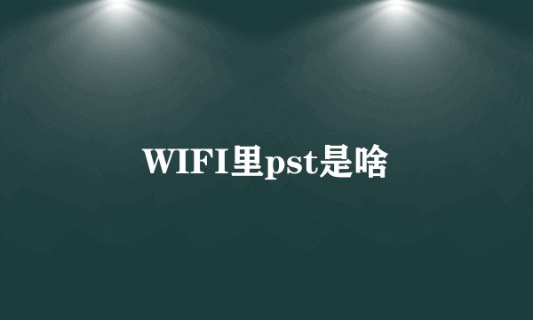 WIFI里pst是啥