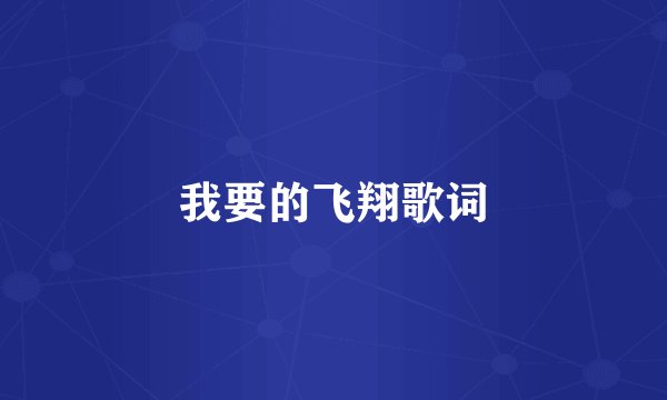 我要的飞翔歌词