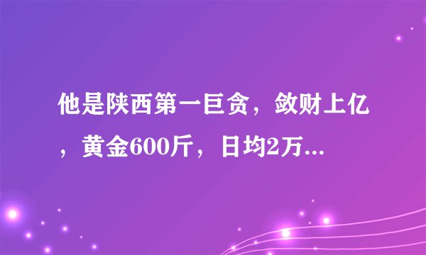 他是陕西第一巨贪，敛财上亿，黄金600斤，日均2万多，被判无期