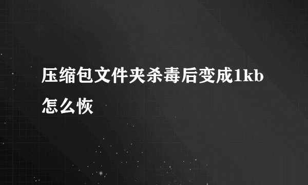 压缩包文件夹杀毒后变成1kb怎么恢復