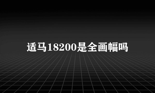 适马18200是全画幅吗