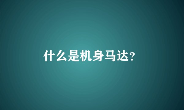 什么是机身马达？