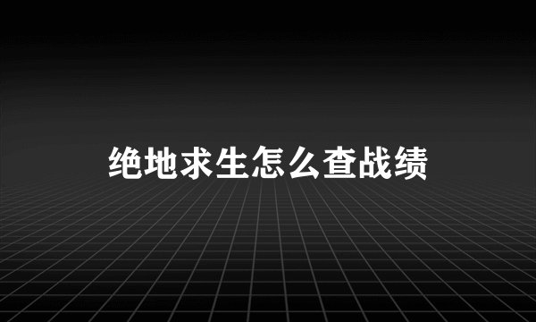 绝地求生怎么查战绩