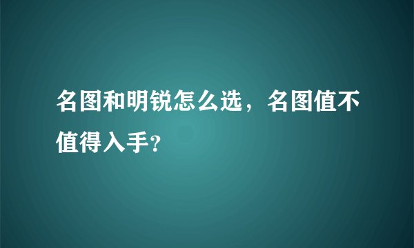 名图和明锐怎么选，名图值不值得入手？