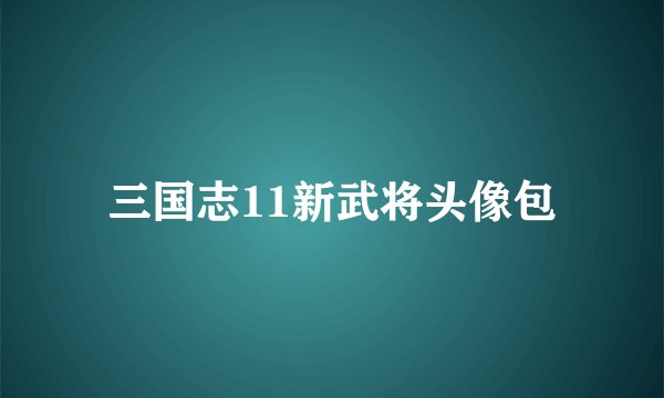 三国志11新武将头像包