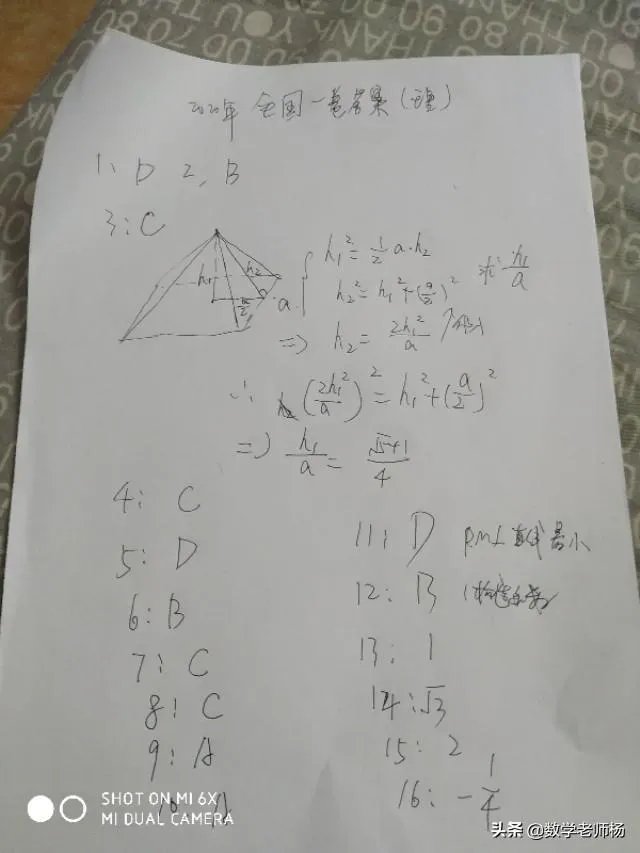 2020高考数学最后一题