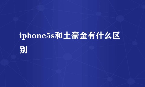 iphone5s和土豪金有什么区别
