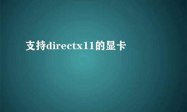 支持directx11的显卡