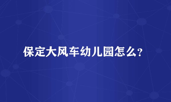 保定大风车幼儿园怎么？