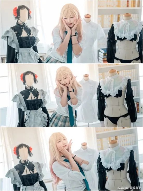《更衣人偶》喜多川海梦COS美图 金发衬衫JK辣妹