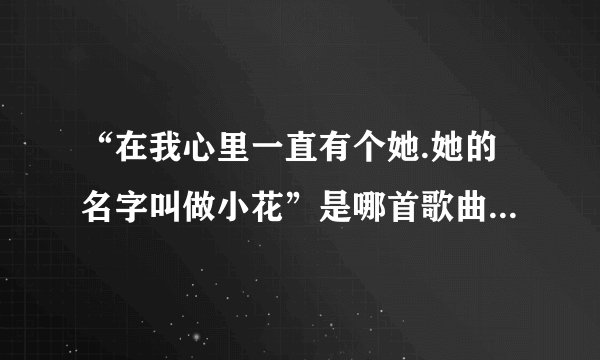 “在我心里一直有个她.她的名字叫做小花”是哪首歌曲的歌词？