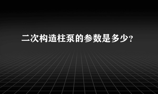 二次构造柱泵的参数是多少？