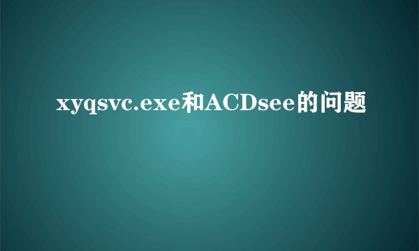 xyqsvc.exe和ACDsee的问题