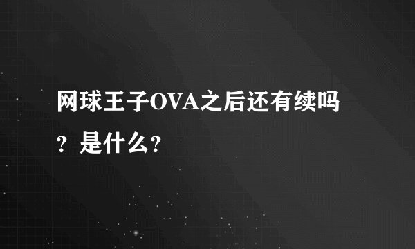 网球王子OVA之后还有续吗？是什么？