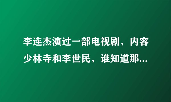 李连杰演过一部电视剧，内容少林寺和李世民，谁知道那部电视剧的名字？