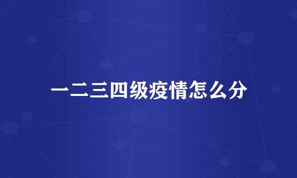 一二三四级疫情怎么分