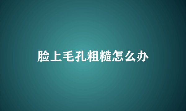 脸上毛孔粗糙怎么办