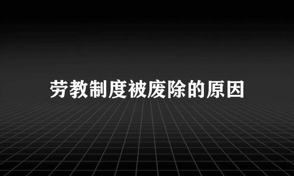 劳教制度被废除的原因