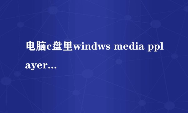 电脑c盘里windws media pplayer是什么文件，有什么用途，能否删除