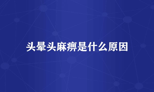 头晕头麻痹是什么原因