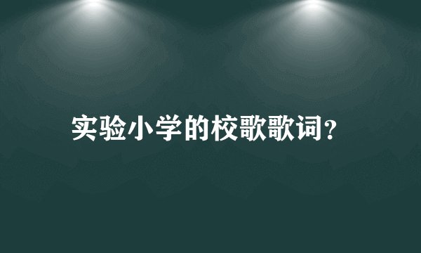 实验小学的校歌歌词？