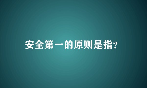 安全第一的原则是指？