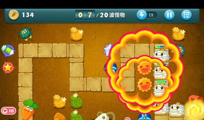 保卫萝卜 沙漠6关 金萝卜攻略