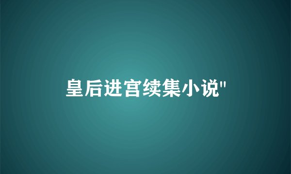 皇后进宫续集小说