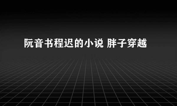 阮音书程迟的小说 胖子穿越