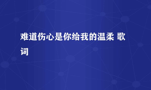 难道伤心是你给我的温柔 歌词