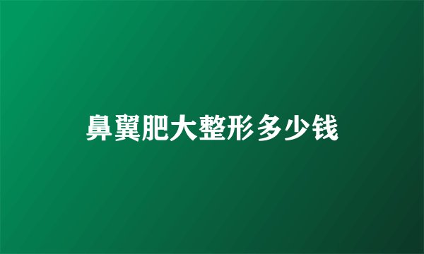 鼻翼肥大整形多少钱