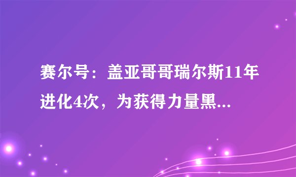 赛尔号：盖亚哥哥瑞尔斯11年进化4次，为获得力量黑化，从斗神变武神