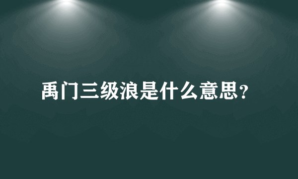 禹门三级浪是什么意思？
