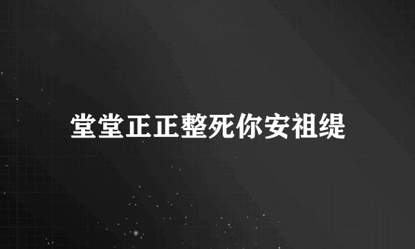 堂堂正正整死你安祖缇