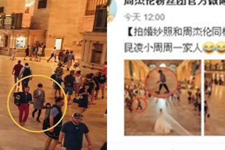 婚纱照拍到周杰伦 一不小心就同框了