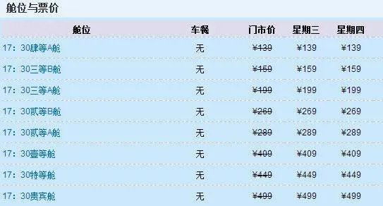 从普陀山到上海船票价格及时刻表
