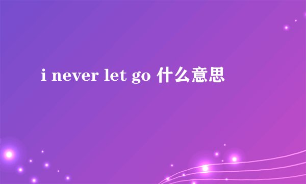 i never let go 什么意思