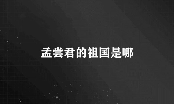 孟尝君的祖国是哪