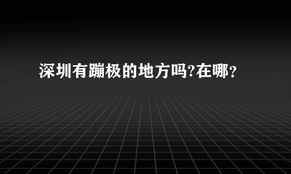 深圳有蹦极的地方吗?在哪？