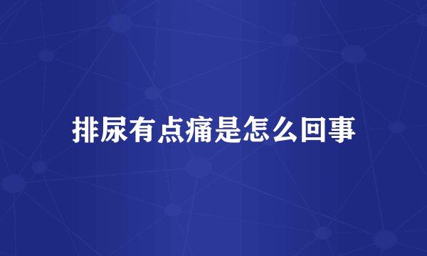排尿有点痛是怎么回事