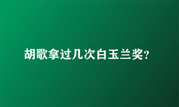 胡歌拿过几次白玉兰奖？