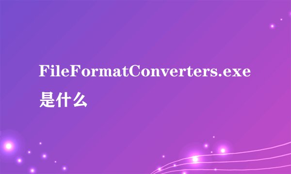 FileFormatConverters.exe是什么