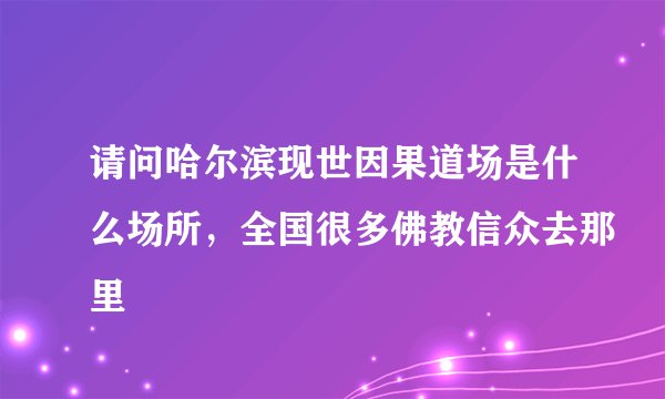 请问哈尔滨现世因果道场是什么场所，全国很多佛教信众去那里