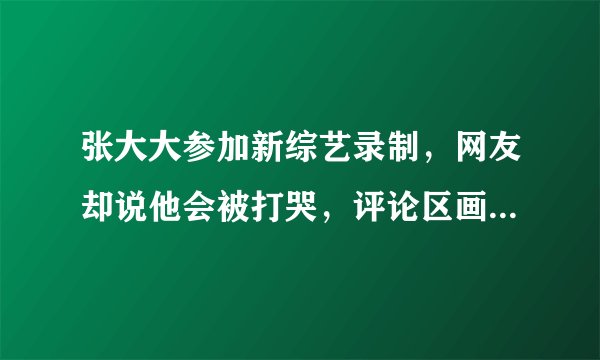 张大大参加新综艺录制，网友却说他会被打哭，评论区画风跑偏了