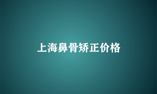 上海鼻骨矫正价格