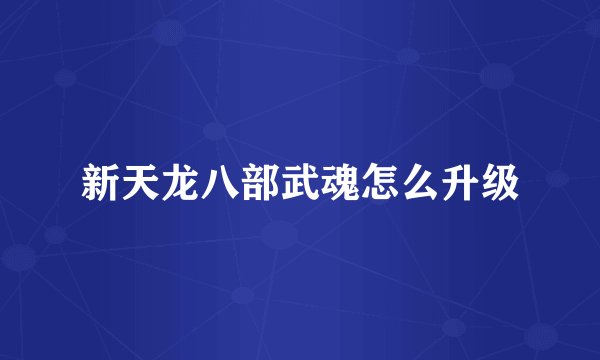 新天龙八部武魂怎么升级