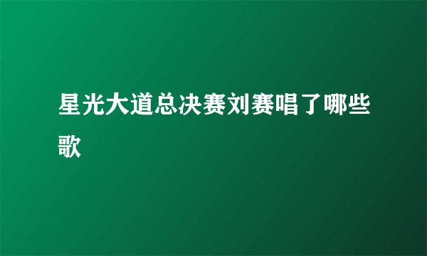 星光大道总决赛刘赛唱了哪些歌